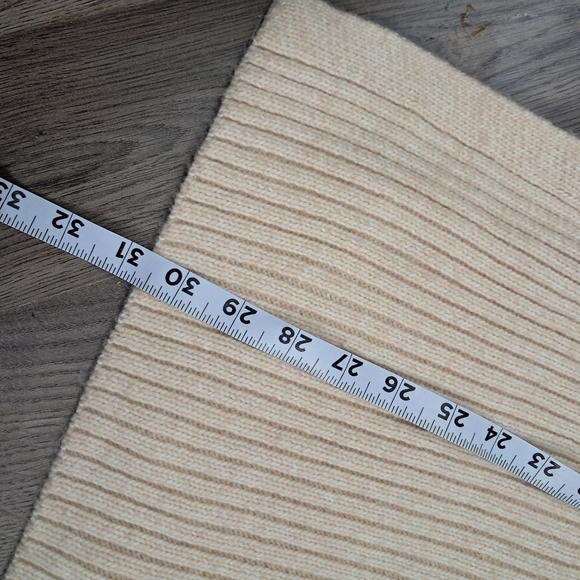 Women's H&M Ribbed Turtleneck Sweater Dress Cream White Long Sleeve Size Medium - Picture 8 of 8